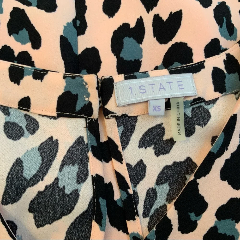 1. State Leopard Animal Print Mini Sleeveless Dress Size XS - Picture 9 of 12